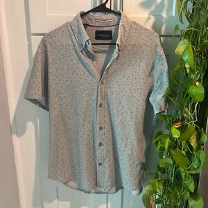 Medium Jachs NY Short-Sleeve Button-Up Shirt - Light Gray Floral